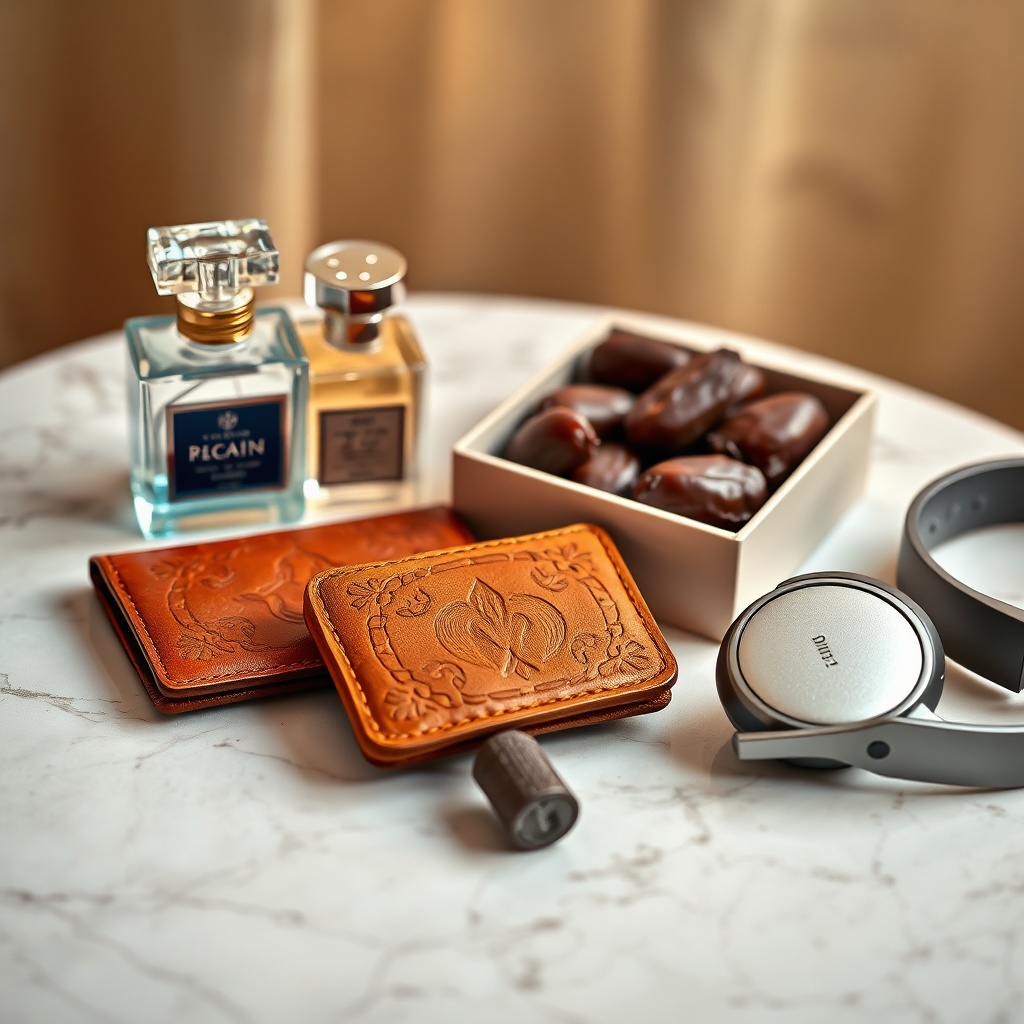 Curated selection of perfumes, leather goods, and electronics available at duty-free stores in Fez.