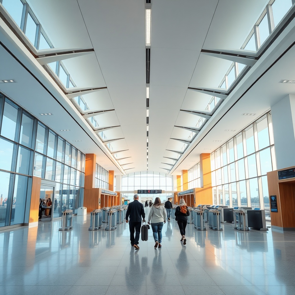 Modern terminal interior at Fez Airport showcasing automated e-gates and efficient passenger flow as part of our Fez Airport Guide