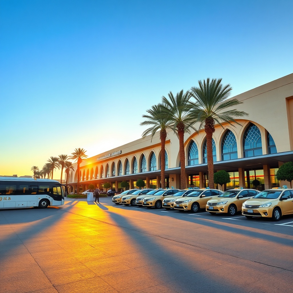 Organized ground transport options including taxis and shuttles outside the terminal, a key feature of the Fez Airport passenger services guide.