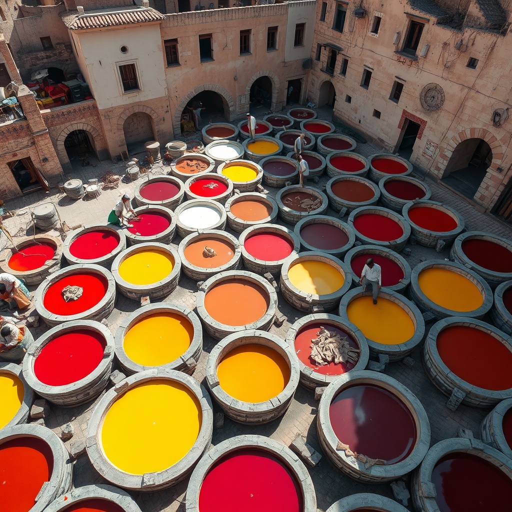 Witnessing the ancient leather dyeing process at Chouara Tanneries, a must-see among things to do in Fez