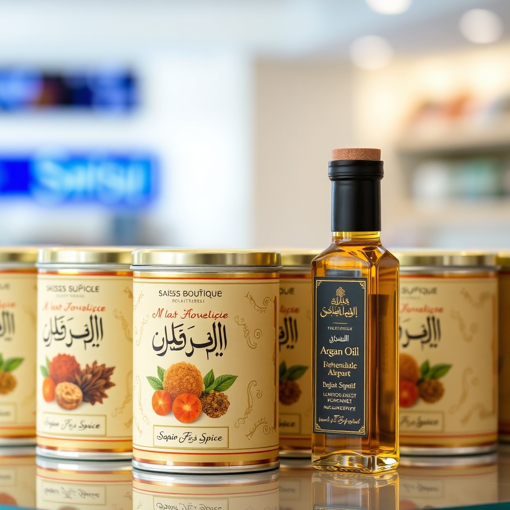 Explore the best souvenir shops at Fez Airport for premium Moroccan spices and argan oil, perfectly packaged for travel.