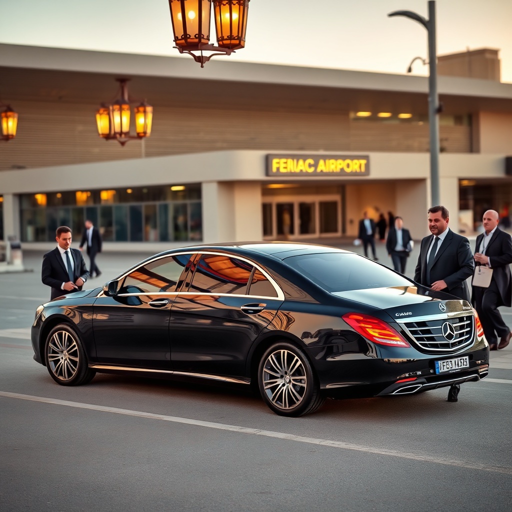 Premium private car service at Fez-Saïss Airport offering luxury transport to Fez, ideal for business travelers as featured in this Fez Airport transport guide