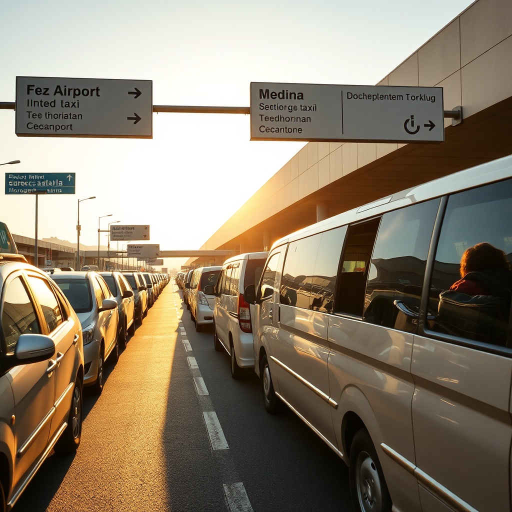 Efficient ground transport options at Fez Airport providing quick transfers to the historic Medina and city center