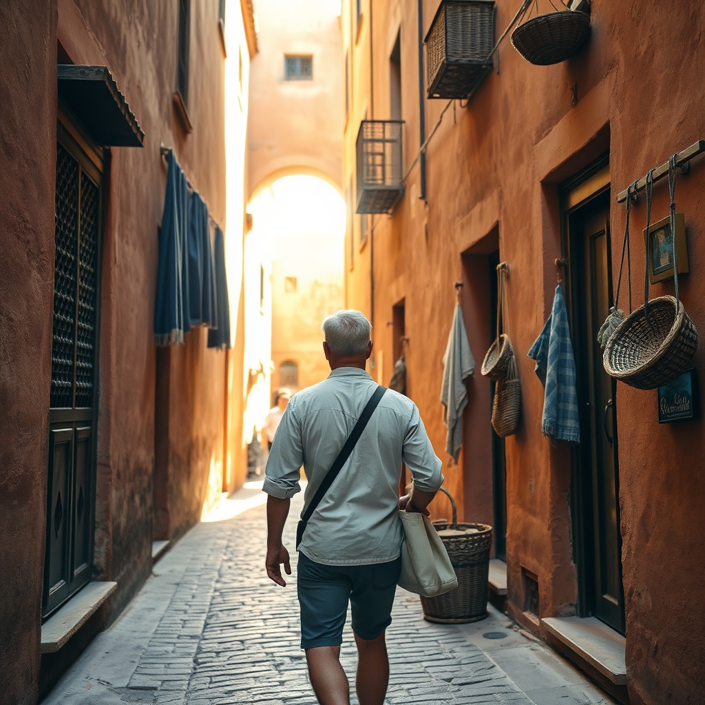 Traveler and local guide navigating the winding cobblestone alleys of the historic Fes medina, showcasing authentic cultural exploration featured in a comprehensive Fez Morocco travel guide.