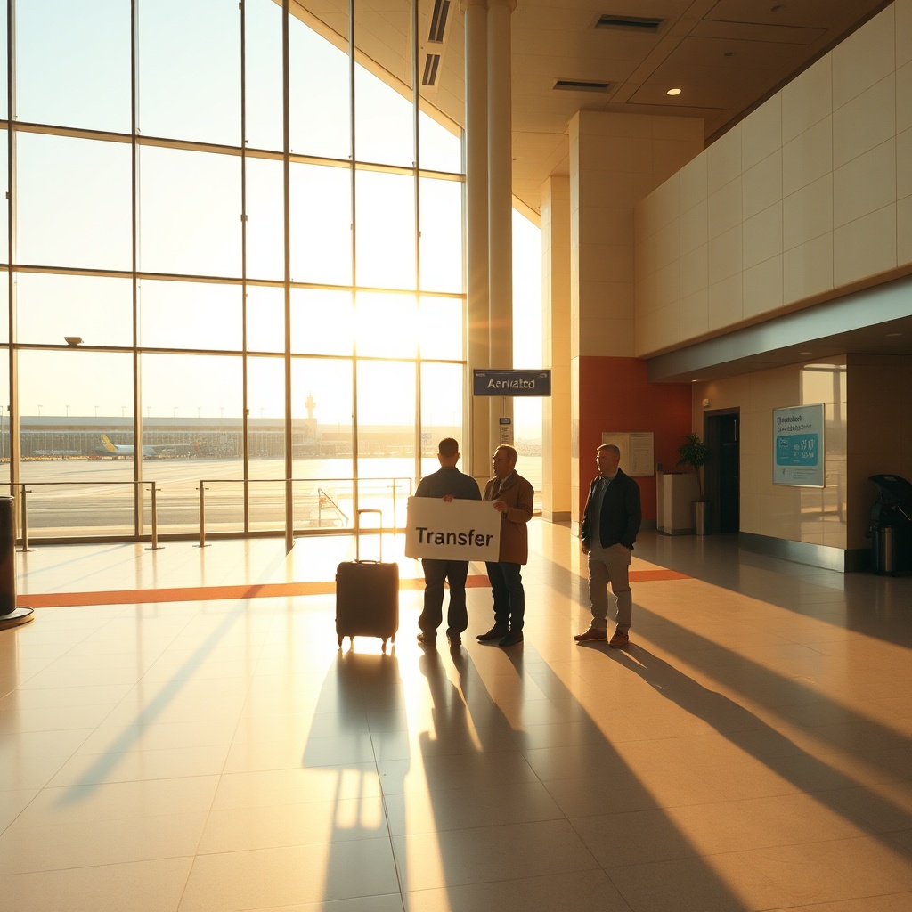 Happy travelers waiting at the arrivals gate while using aankomsttijden fez data to coordinate timely airport transfers in Morocco.