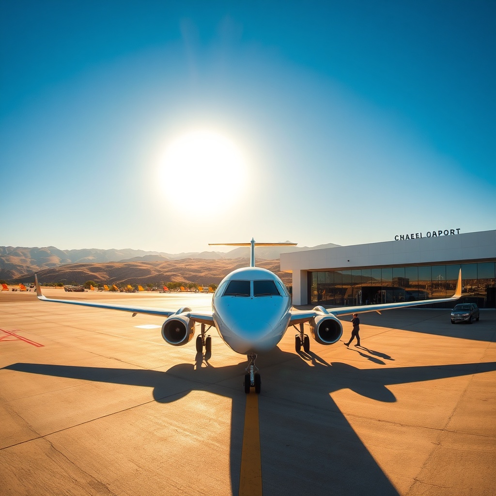 Commercial aircraft taxiing on the tarmac at Fès–Saïss Airport, illustrating convenient flights from fes to European and domestic destinations.