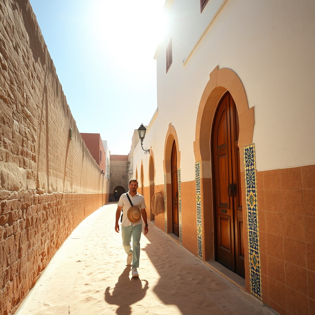 Sunlit medina alleys showcase warm afternoon conditions, helping visitors plan their fes weather today schedule using reliable hourly updates.